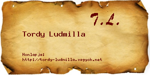 Tordy Ludmilla névjegykártya